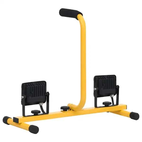 Käepidemega LED-prožektor, 2 x 10 W, soe valge, must ja kollane – 6