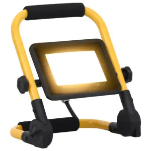 Kaasaskantav LED prožektor käepidemega, 30 W, soe valge, 2100 lm, must-kollane