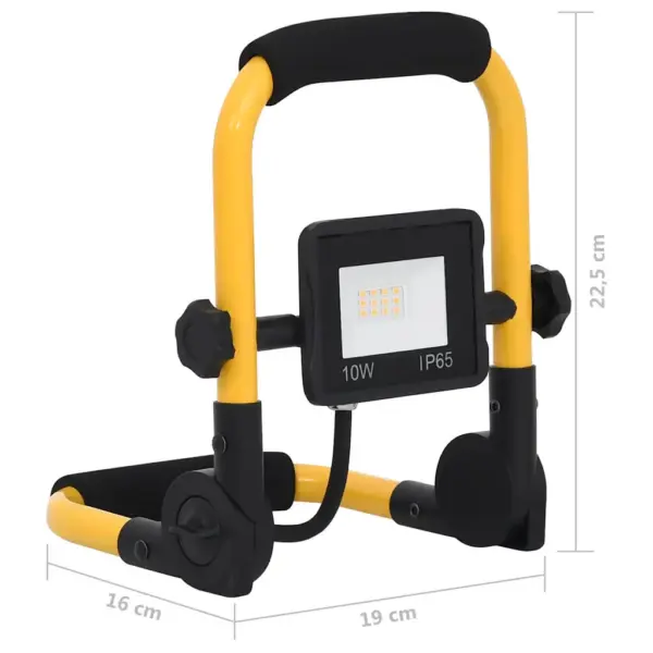 Käepidemega LED töölamp, soe valge valgus, 10 W, 700 lm, must-kollane – 13