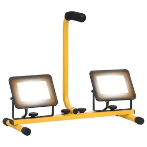 Käepidemega LED-töötuli, 2 x 30 W soe valge, must ja kollane, 44,5 x 18,5 x 37 cm