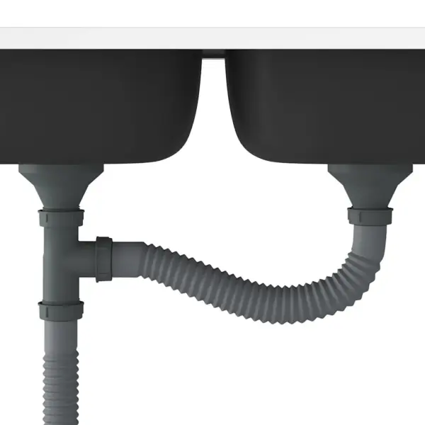 Kahe kraanikausiga roostevabast terasest köögivalamu, hõbedane, 800 x 600 mm – 6