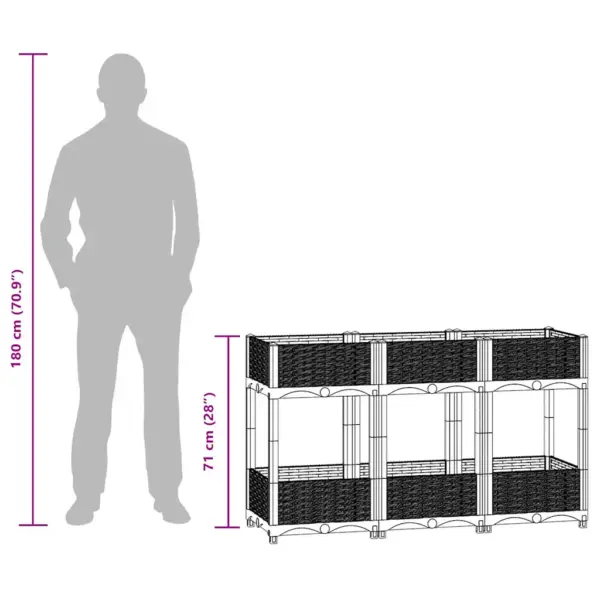 Kahe tasandiga taimekast, sinakashall polüpropüleen, 120 x 40 x 71 cm – 9