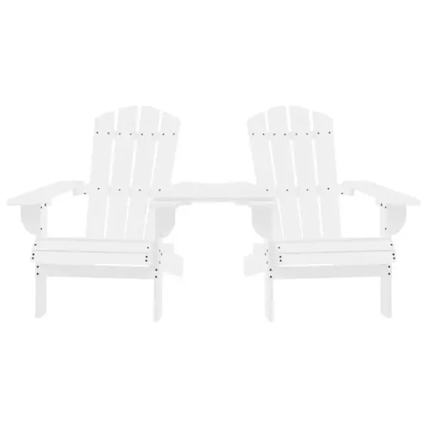 Kahekohaline aiatool kohvilauaga, valge kuusepuit, 181/164 x 91,5 x 90 cm – 2