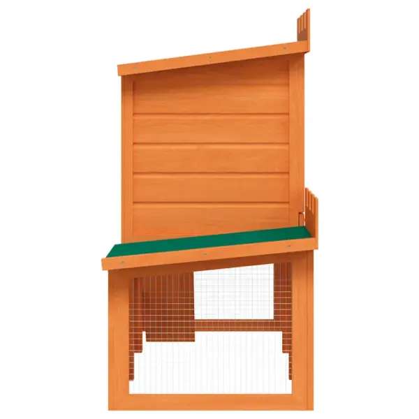 Kahekorruseline õueküülikupuur majakesega, pruun, 142 x 50 x 101 cm – 5