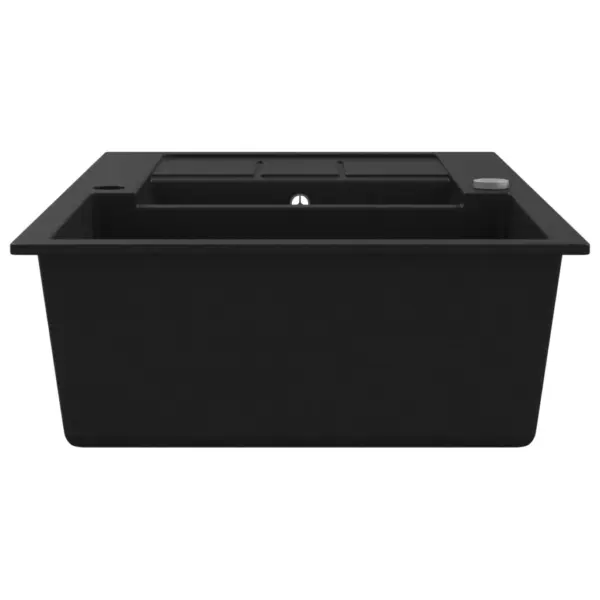 Kahepoolne graniitkomposiidist köögivalamu, must, 800 x 500 mm – 5