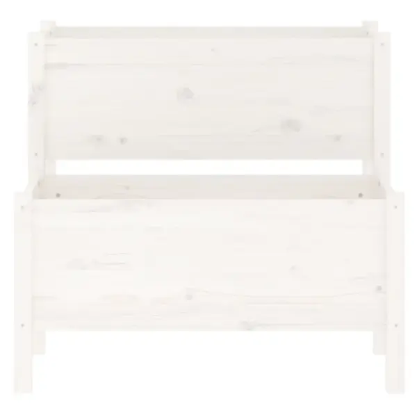 Kahetasandiline taimekast, valge männipuit, 84,5 x 84 x 75 cm – 4