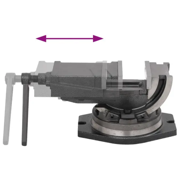 Kaheteljelised kallutatavad kruustangid, 100 mm haarats, hall malm, 0–90° – 7