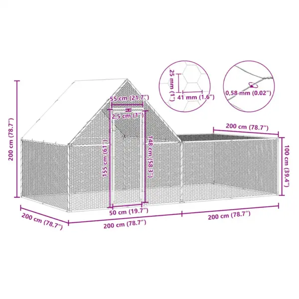 Kanakuut veekindla katusega, tsingitud terasest, 4 x 2 x 2 m – 9