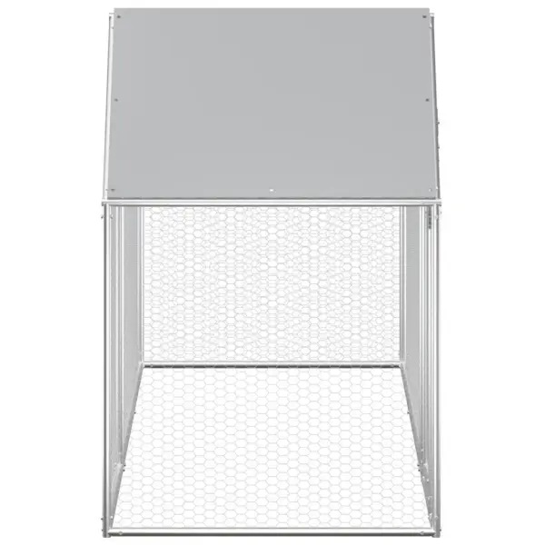 Tsingitud terasest kanakuut veekindla katusega, hõbedane, 3 x 1 x 1,5 m – 5