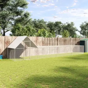 Kanakuut veekindla katusega, hõbedane tsingitud teras, 8 x 2 x 2 m