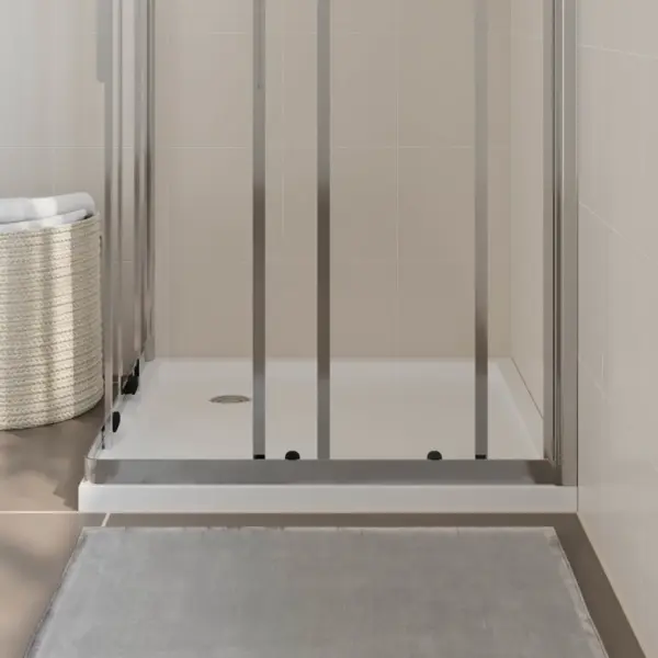 Kandiline dušialus madala lävega, valge ABS, 80 x 80 cm – 3