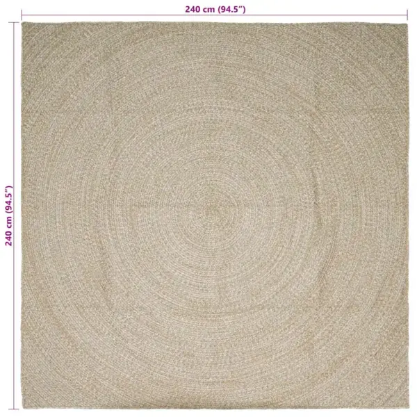 Kandiline džuutvaip, looduslik ja valge, 240 x 240 cm – 8