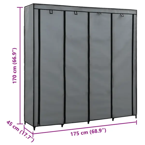 Kangast garderoob 4 sektsiooniga, hall, 175 x 45 x 170 cm – 8