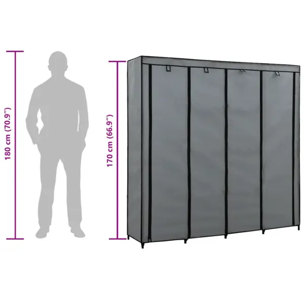 Kangast garderoob 4 sektsiooniga, hall, 175 x 45 x 170 cm – 9