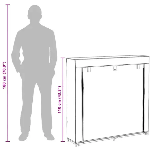 Kangast kingakapp 5 riiuliga, lukuga kate, kreemjasvalge, 115 x 28 x 110 cm – 10