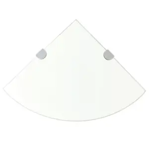 Karastatud klaasist nurgariiulid kroomitud tugedega, 2 tk, läbipaistev, 25 x 25 cm