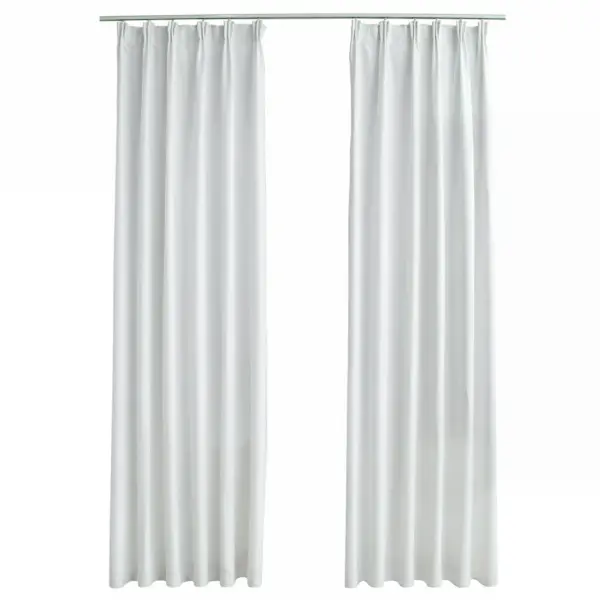 Kardinad metallkonksudega, 2 tk, koltunud valge, 140 x 225 cm – 2