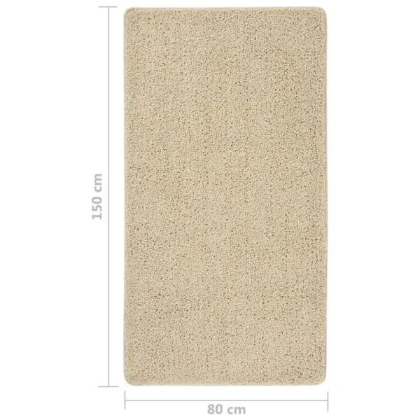 Karvane vaip libisemiskindla tagusega, kreemjas, 80 x 150 cm – 5