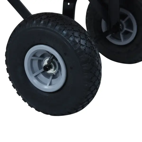 Käsikäru aiatöödeks, 150 kg kandevõimega, punane-valge, teras ja männipuit – 9