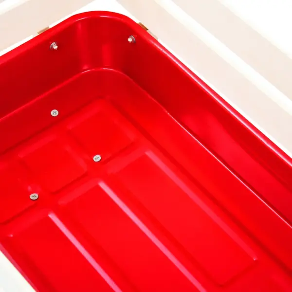 Käsikäru aiatöödeks, 150 kg kandevõimega, punane-valge, teras ja männipuit – 10