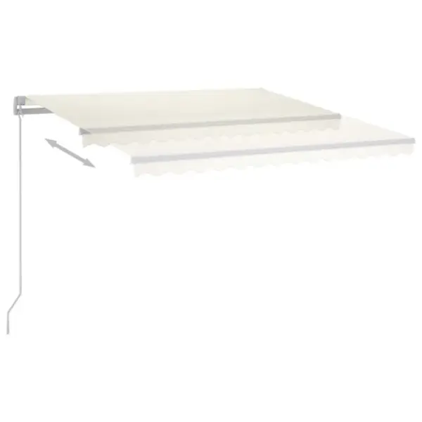 Käsitsi avatav terrassivarikatus LED-valgustusega, kreemjasvalge, 450 x 350 cm – 3
