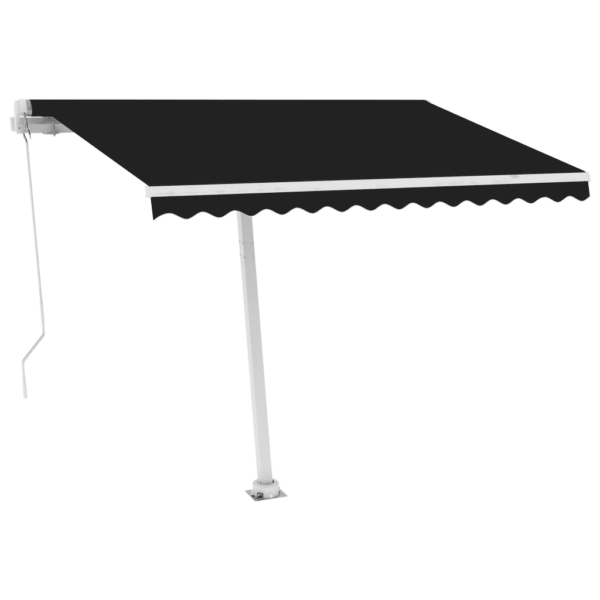 Käsitsi avatav terrassivarikatus LED-valgustusega, antratsiithall, 300 x 250 cm - 2