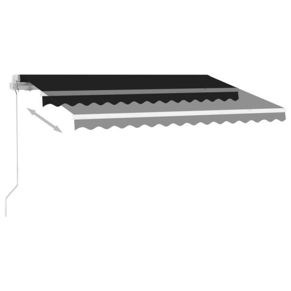 Käsitsi avatav terrassivarikatus LED-valgustusega, antratsiithall, 300 x 250 cm - 4