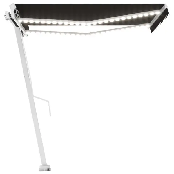 Käsitsi avatav terrassivarikatus LED-valgustusega, antratsiithall, 300 x 250 cm - 7