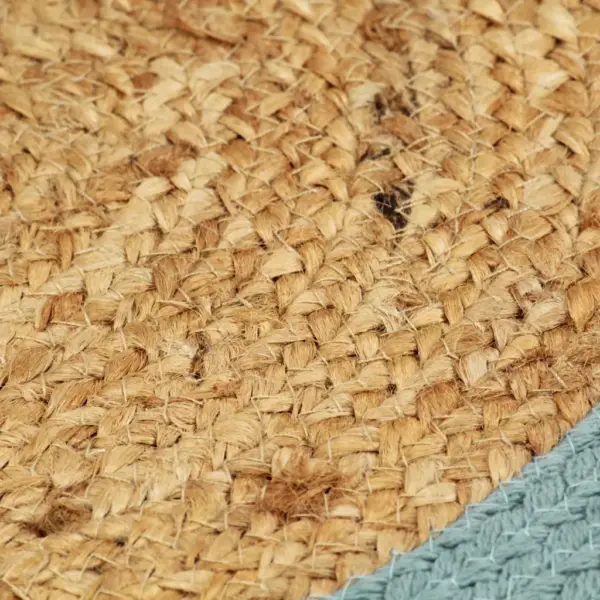 Ümmargused käsitsi valmistatud lauamatid, 6 tk, naturaalne ja roheline, džuudist ja puuvillast, 38 cm – 4