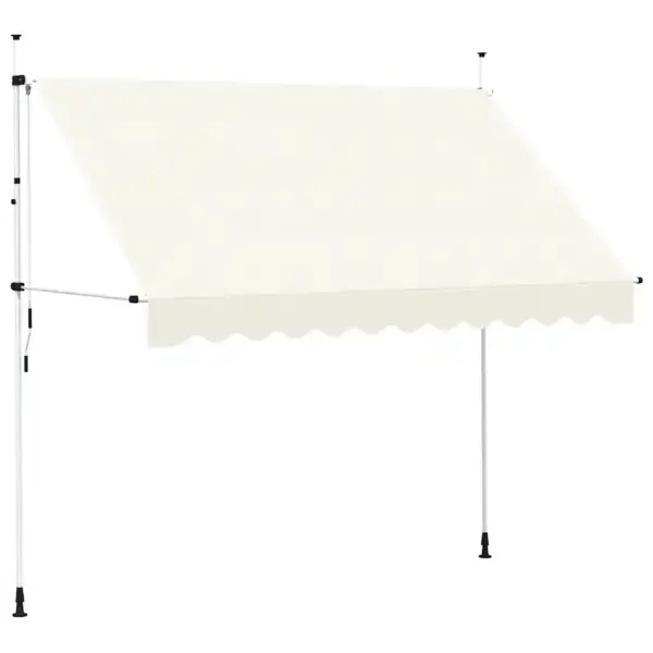 Käsitsi sissetõmmatav terrassivarikatus, 300 cm, kreemjasvalge – 2