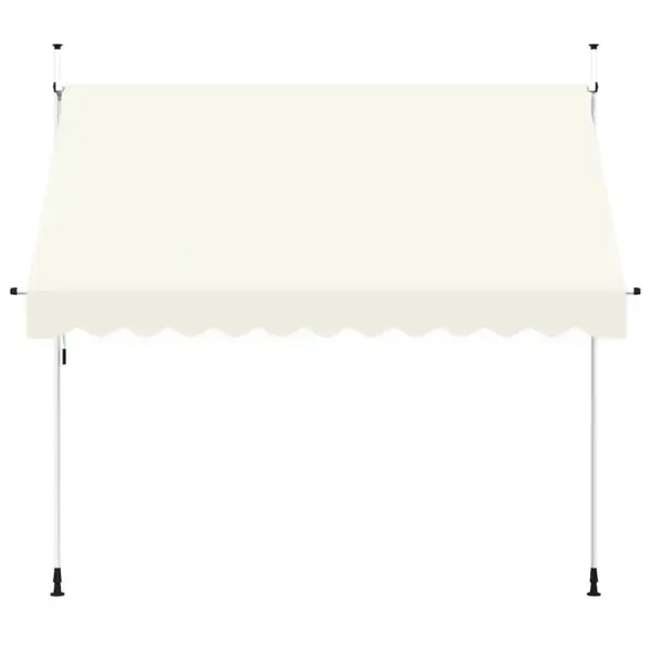 Käsitsi sissetõmmatav terrassivarikatus, 300 cm, kreemjasvalge – 3