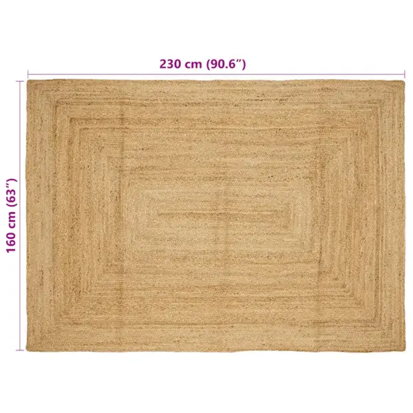 Käsitsi valmistatud džuutvaip, naturaalne, 160 x 230 cm – 8