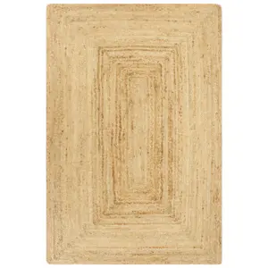 Käsitsi valmistatud džuut- ja puuvillavaip, naturaalne, 80 x 160 cm