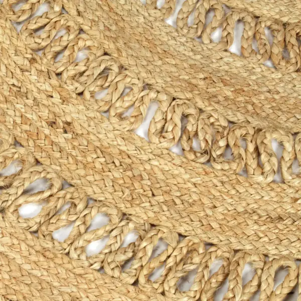 Käsitsi valmistatud ümmargune punutud džuutvaip, naturaalne, 90 cm – 4