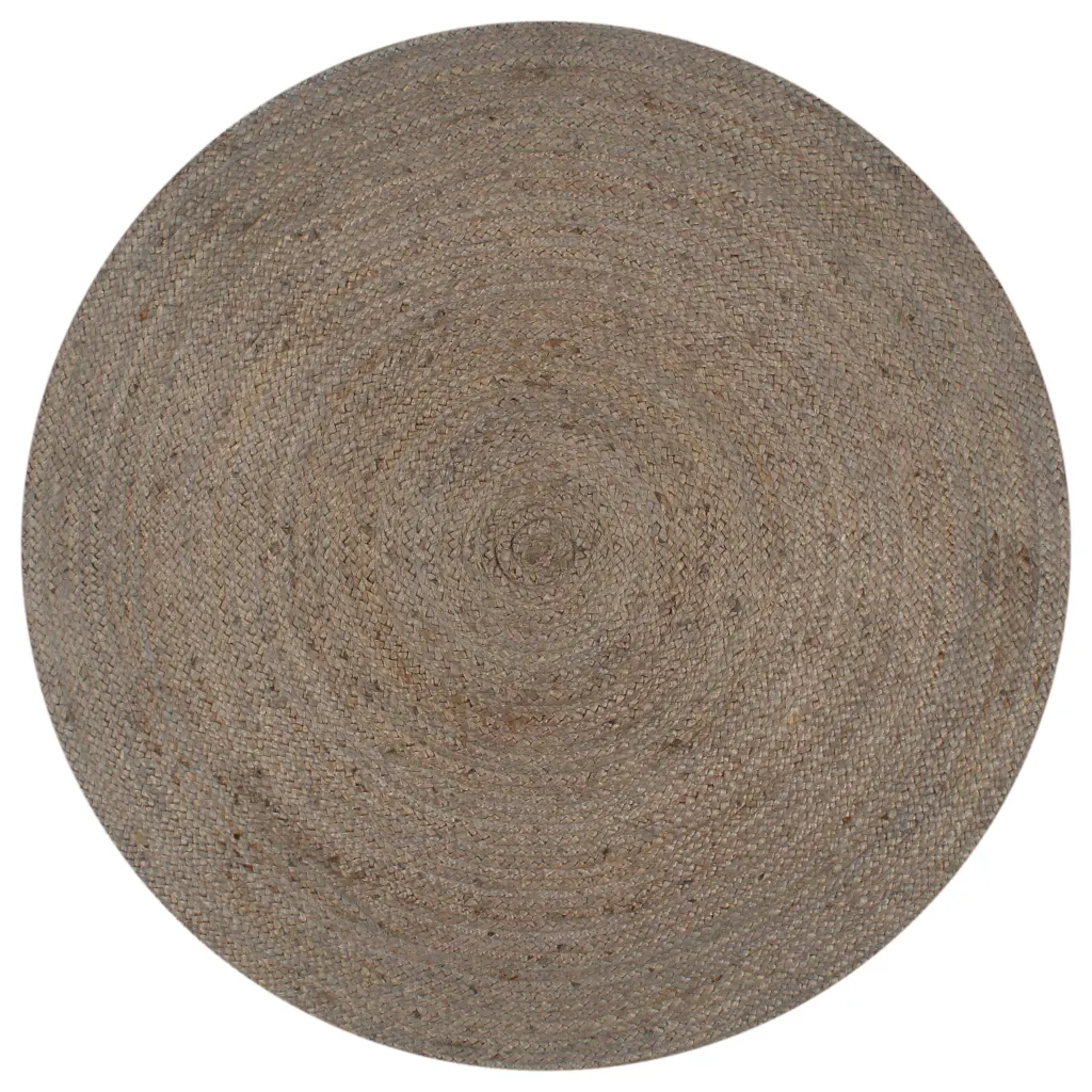Ümmargune käsitsi valmistatud džuutvaip, hall, 120 cm