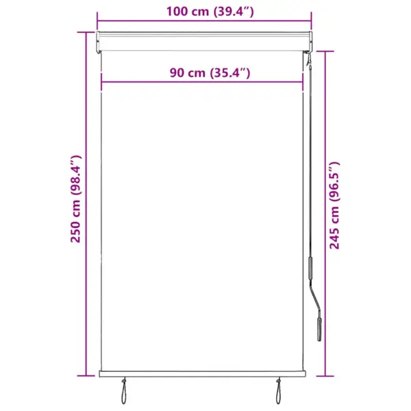 Käsivändaga väliruloo UV-kaitsega, kollane ja sinine, 100 x 250 cm – 10