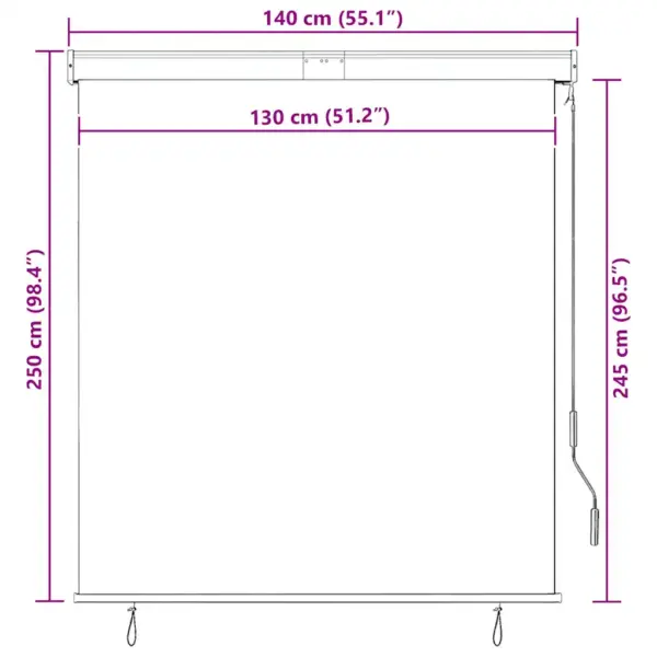 Käsivändaga väliruloo UV-kaitsega, oranž ja pruun, 140 x 250 cm – 10