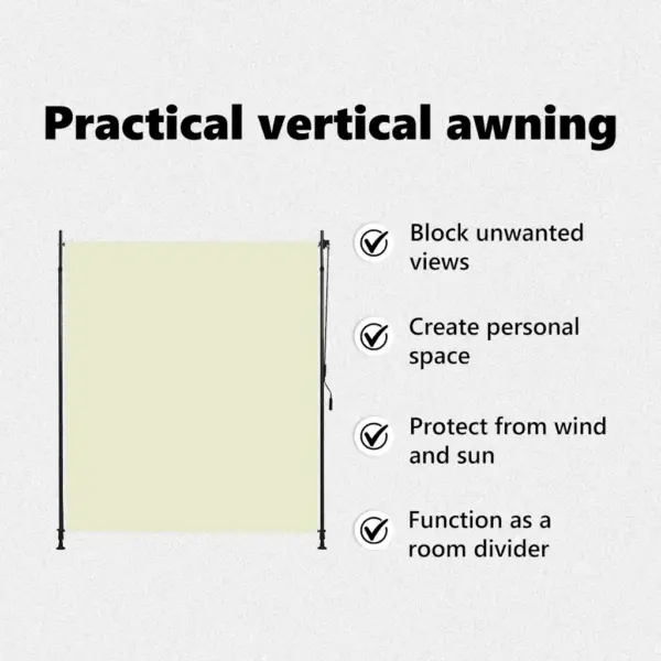 Käsivändaga väliruloo rõdule ja terrassile, kreemjasvalge, 200 x 270 cm – 10