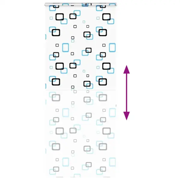 Duširuloo kassett-süsteemiga, PEVA, geomeetriline muster, keti juhtimisega, 100 x 240 cm, kanga laius 96 cm – 5