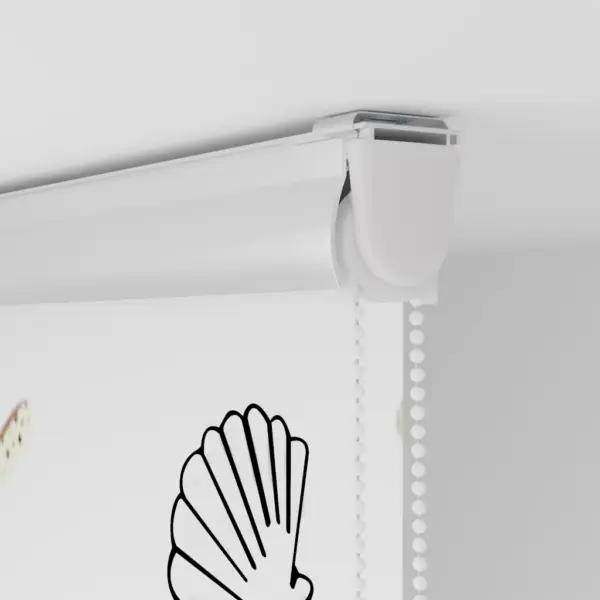 Kassetiga duširuloo meritähtede ja karpidega mustriga, PEVA, 100 x 240 cm, kanga laius 96 cm – 9