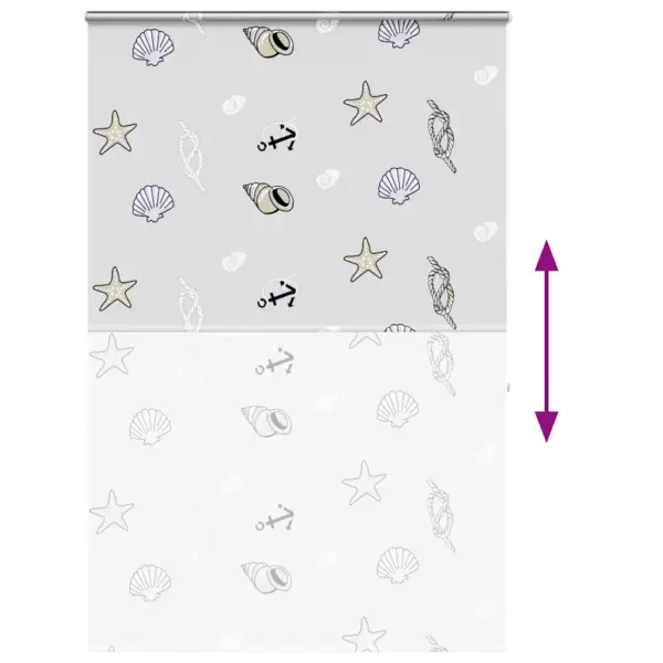 Kassetiga duširuloo meretähe mustriga, PEVA, alumiiniumsiin, 150 x 240 cm – 5