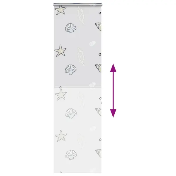 Kassetiga duširuloo meritähe mustriga, PEVA, 60 x 240 cm, kanga laius 56 cm – 5