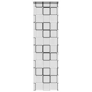 Kassetiga duširuloo ruudumustriga, PEVA, alumiiniumsiiniga, 80 x 240 cm