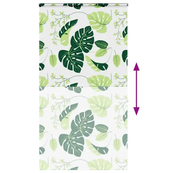 Kassetiga duširuloo roheliste lehtede mustriga, PEVA, 140 x 240 cm, kanga laius 136 cm – 5