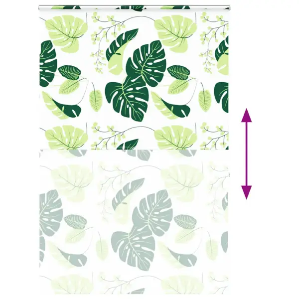 Kassetiga duširuloo roheliste lehtede mustriga, PEVA, 160 x 240 cm – 5