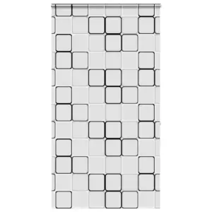 Kassetiga duširuloo ruudumustriga, PEVA, ketiga, 140 x 240 cm