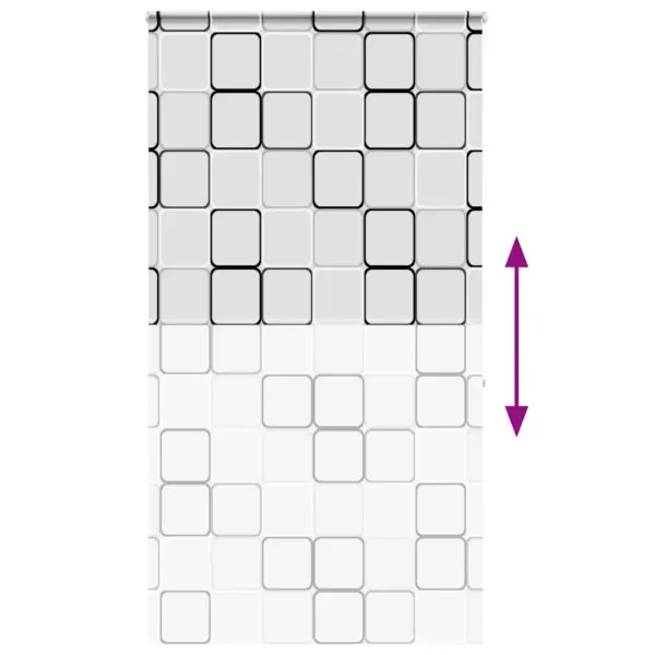 Kassetiga duširuloo ruudumustriga, PEVA, ketiga, 140 x 240 cm – 5