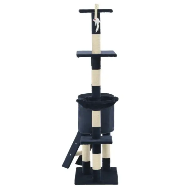 Tumesinine kassimaja ja kraapimispuu sisalköiega, 138 cm – 5