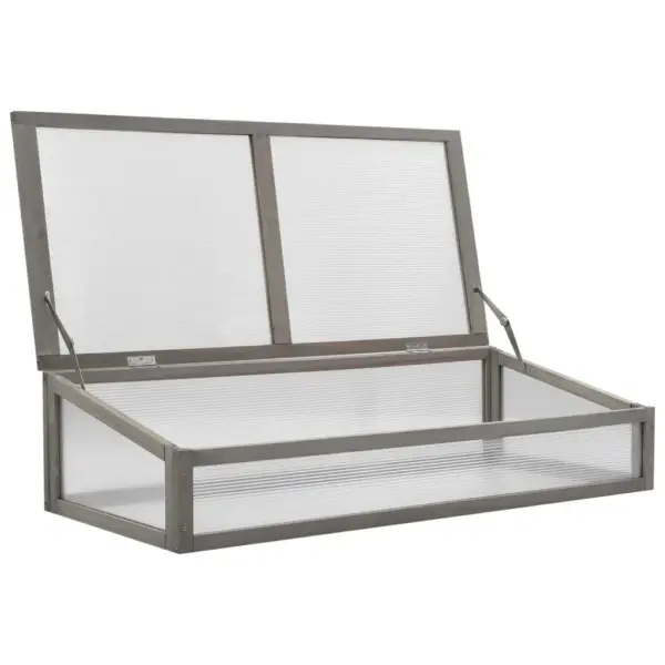 Hall kasvuhoonega taimelava, tugevast nulupuidust, 110 x 54 x 120 cm – 10