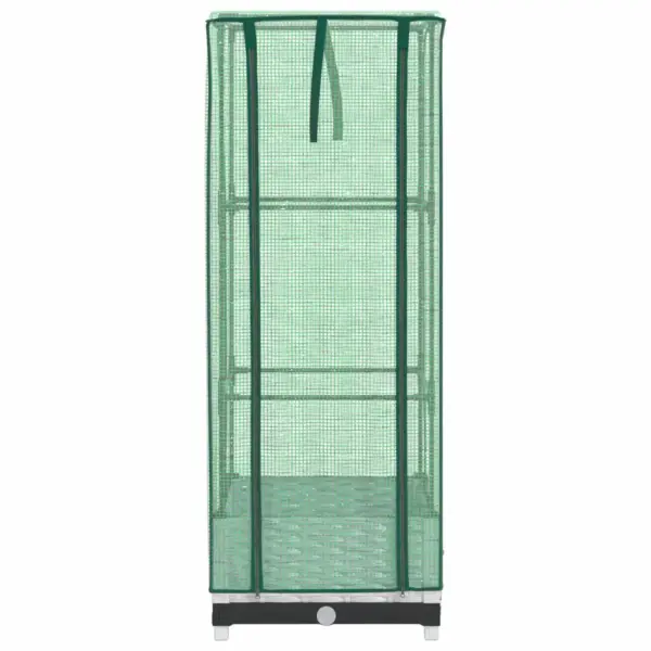 Kasvuhoonekattega kõrgendatud peenar rotangiimitatsiooniga, valge, 40 x 40 x 123 cm – 4